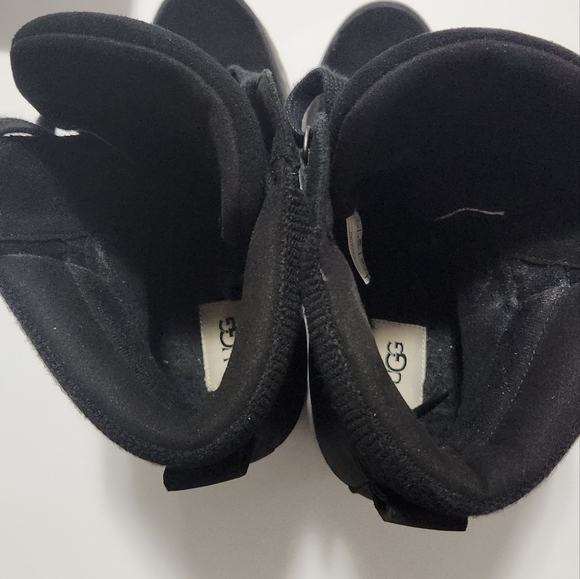 UGG Australia Women's Kriston Black Waterpoof Leather Wedge Boots - Picture 3 of 5